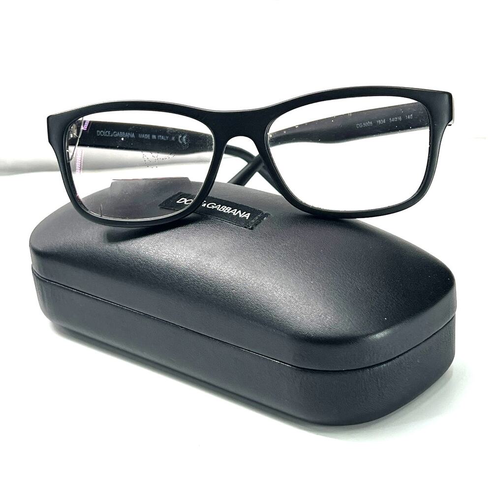 Dolce & Gabbana DG5005 eyeglasses matte black rectangular frame logo Unisex